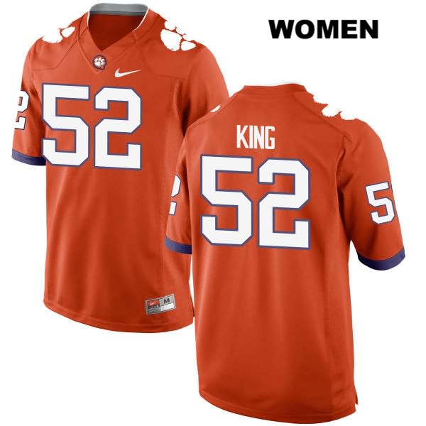 Women's Clemson Tigers #52 Matthew King Stitched Orange Authentic Nike NCAA College Football Jersey KBY6046FB